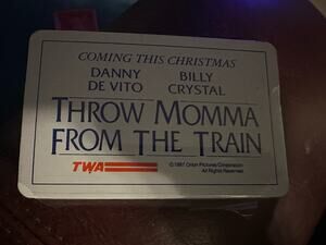 TWA Throw Momma from the Train Movie Playing Cards Danny Devito Billy Crystal